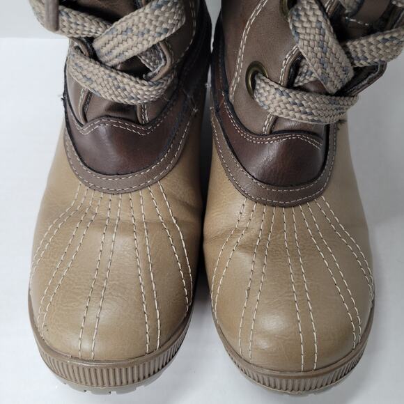 London Fog Melton 2 womens winter duck boots snow boots faux fur brown size 7 - Picture 8 of 14